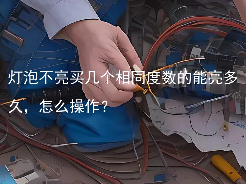 灯泡不亮买几个相同度数的能亮多久，怎么操作？ 灯泡不亮应该检查哪些方面，如何找到问题所在且解决？